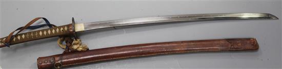 A WWII Japanese officers katana, blade length 70cm